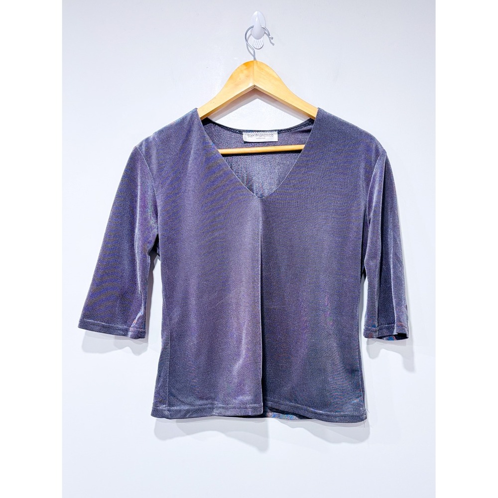 SAN FRANCISCO Silver shimmer top | Metallic party glam | Medium
